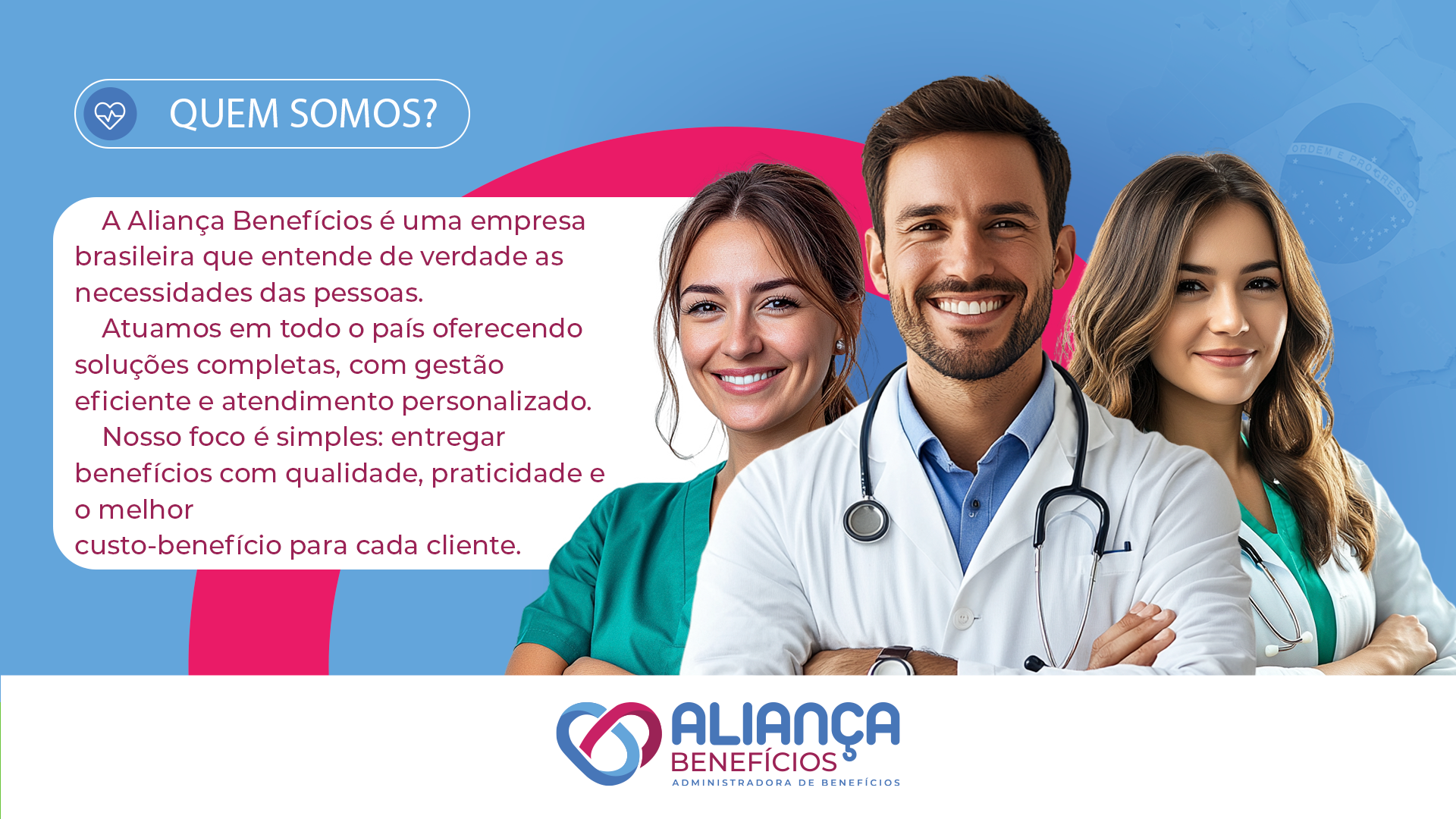 A Aliança Benefícios é uma empresa brasileira com soluções completas, gestão eficiente e atendimento personalizado, focada em qualidade, praticidade e custo-benefício.