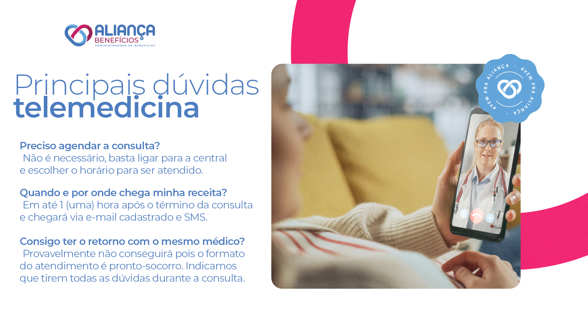 Telemedicina para tirar dúvidas e receber orientações de saúde